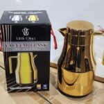 TMA09-32 - HXA-002-2-1.0L - GOLD - PINK GLASS INSIDE - STAINLESS STEEL BODY