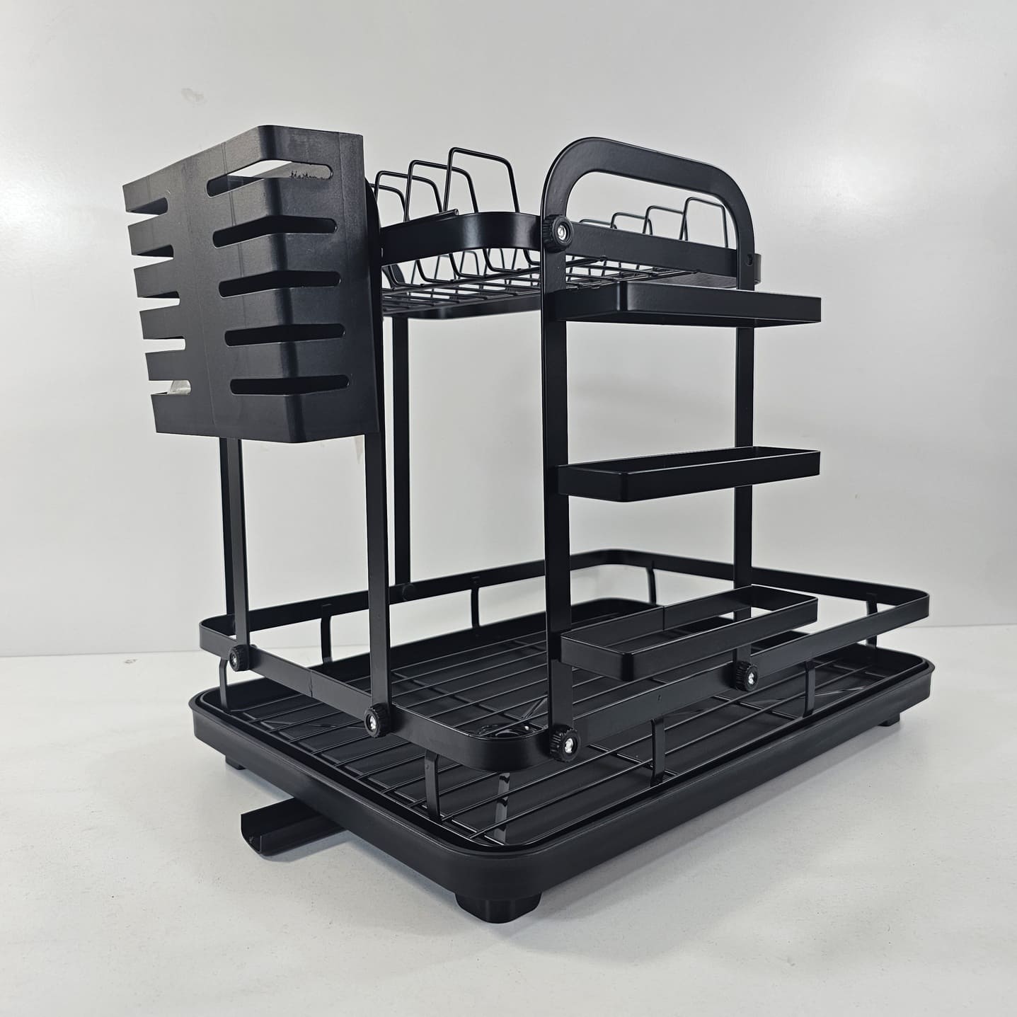 0pH1EB4tXi1KvJ65R4ELzvBgZZPSw92md54XTDLt (1) (1) YW27-03 - Dishes Drying Rack Drainboard Set, 2 Tiers Metal Drainers Holder with Drainage Tray, Kitchen Counter Dish Dryer - Image 1