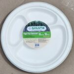 YW35-15 - SJ10 - 10-inch 3part Sugarcane Pulp Round Plate - 10 Per Pack - 48 Per Carton