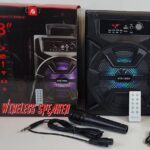 KTS-1090A Super Bass 8 inch Karaoke Wireless Bluetooth Speaker with Mic - Portable Bluetooth Wirelss Speaker FM/TF/USB Rechargeable