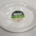 YW09-04 - D125 - 12.5 Inch Oval Sugarcane Pulp Plates 10 pcs Pack - 50x10 Packs Per Carton