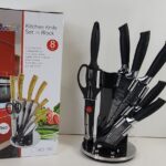 W0102 - Stainless Steel - 8 PCS Non-Stick Coating Knife Set with Rubber Coating Handle - Easy Grip and Stylish - Gift Pack