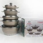 YW07-08 - 16580-8 -Striped 10-piece set, 2 pieces each of black, rice, gold and gray