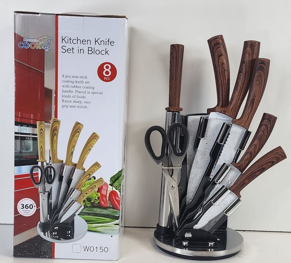 EGmG3CEzaJrPC4emscgQlD9eQlgTKF0fTcSDNv4Y (1) (1) W0153 - Stainless Steel - 8 PCS Non-Stick Coating Knife Set with Rubber Coating Handle - Easy Grip and Stylish - Gift Pack - Image 1