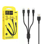 DENMEN D05E 3-in-1 Charging Cable - 3 pin 1 - Cable 3 Pin 1