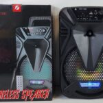 KTS-1209 Super Bass 8 inch Karaoke Wireless Bluetooth Speaker with Mic - Portable Bluetooth Wirelss Speaker FM/TF/USB Rechargeable