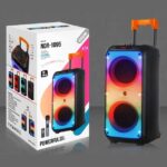 NDR-1095 Double 8 inch Woofer Portable Wireless Karaoke Stage Party Trolley Speakers With Wireless Mic BT Big Power DJ Speaker