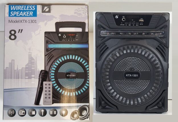 cropped-7bc9ybbLhBZOTeE77AQZwHeCJVBJL1FTTjaFhEQi-1-1.jpg KTX-1301 8 inch factory direct selling high power cool light karaoke speaker with FM Radio - Wirelss Bluetooth Speaker with Built In Mic and Remote - Image 1