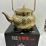 TMA-42 - 1.5L round dotted pot gold 1500 ML GOLD ROUND KETTLE STAINLESS STELL