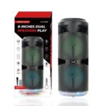 ALP-8201 Dual 8 Inch Bluetooth Portable 1200W P.M.P.O Speaker with LED Light and Karaoke Mic Ready Stock