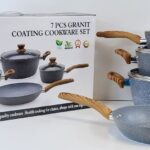 HotChef - 7 PCS Granite Coating Cookware - Non-Stick Marble Coating - High Quality Cookware