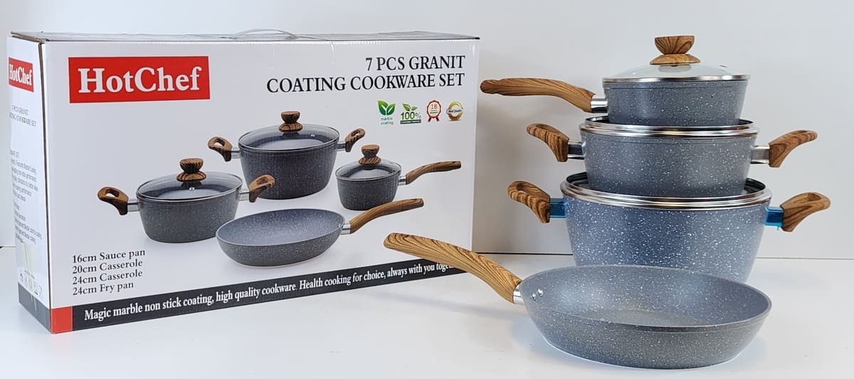 gkSvOuam7PHXtgIaCttmZobHRtRvy8i1ozJMnTbv (1) HotChef - 7 PCS Granite Coating Cookware - Non-Stick Marble Coating - High Quality Cookware - Image 1