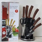W0152 - Stainless Steel - 8 PCS Non-Stick Coating Knife Set with Rubber Coating Red Handle - Easy Grip and Stylish - Gift Pack