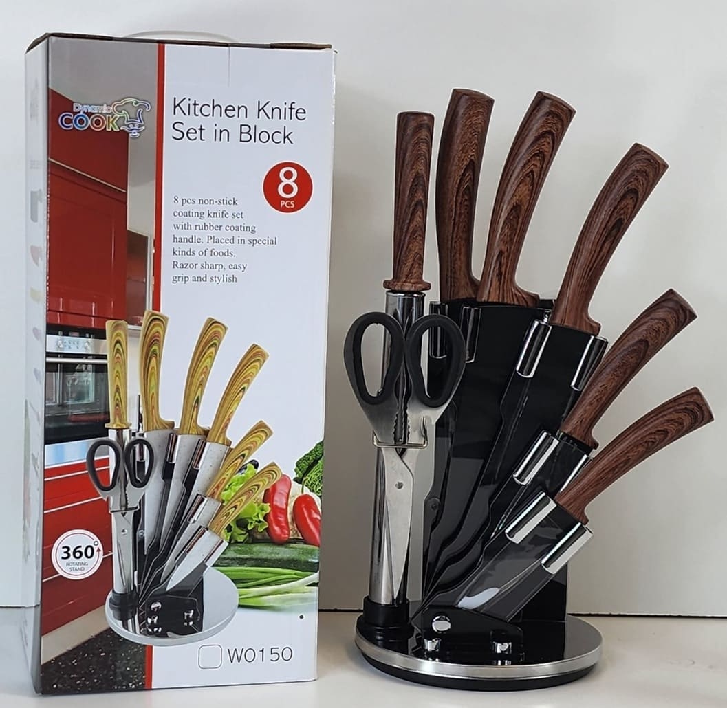 m9lu1eS8YwZ0feTaW1fvWIxs2Qol1YaocSZTlhKA (1) (1) W0152 - Stainless Steel - 8 PCS Non-Stick Coating Knife Set with Rubber Coating Red Handle - Easy Grip and Stylish - Gift Pack - Image 1