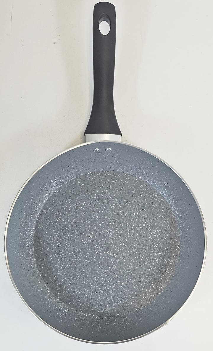 p10 (1) (1) YW22-07 - 22cm aluminium extruded marble frying pan bottom black handle - Image 1