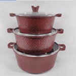 YW07-12 - 16580-12 - Large Size 3 Pcs Cooking Set - Non Stick Aluminium - 32, 36, 40 CM