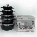 Non-stick 6-piece Casserole Set with Lids, Induction bottom, Soft-touch handles, Virgin grade aluminium