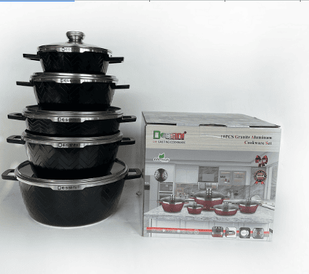 p116 (1) Non-stick 6-piece Casserole Set with Lids, Induction bottom, Soft-touch handles, Virgin grade aluminium - Image 1