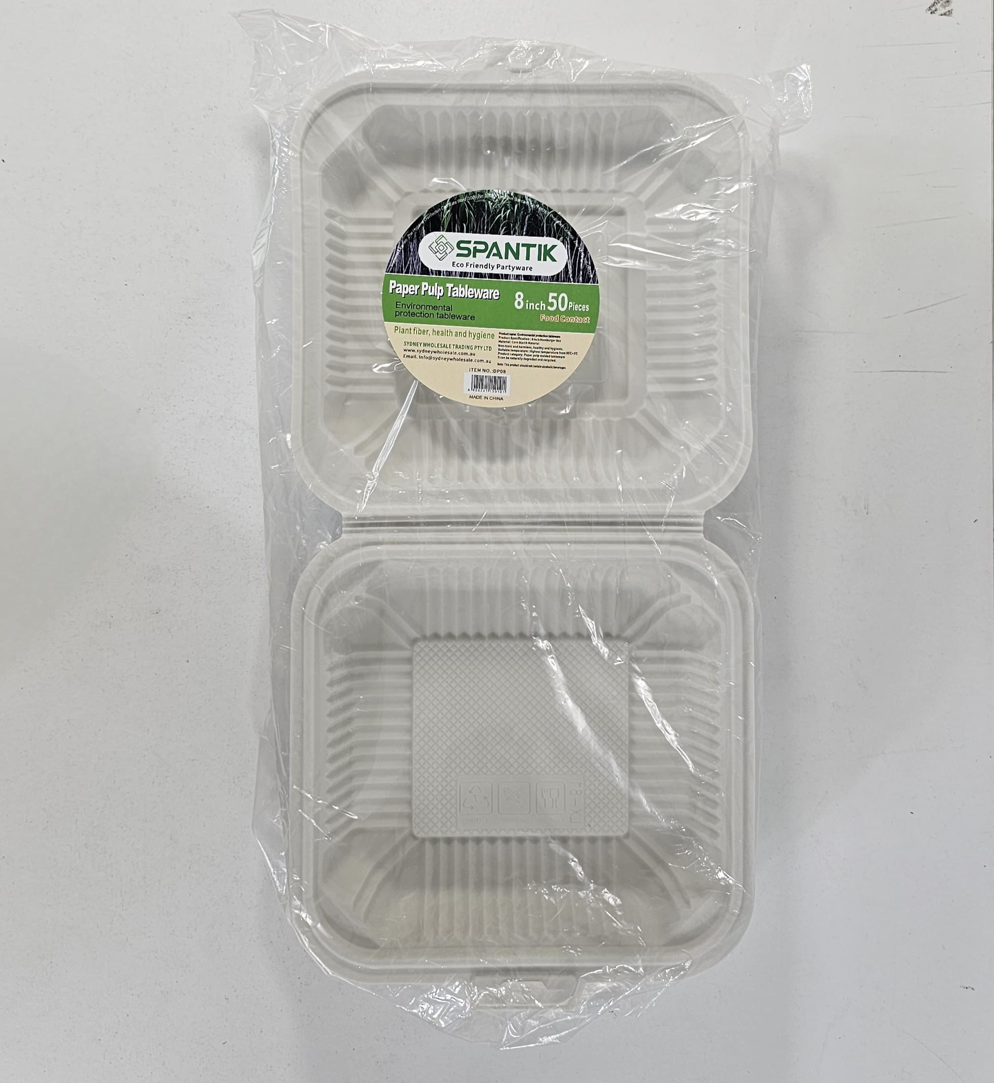 pp10 (1) YW36-10 - DP08 - 10 inch 50 PCS - Corn Starch Material Lunch Box - 50x4 PACK - 200 PCS - Image 1