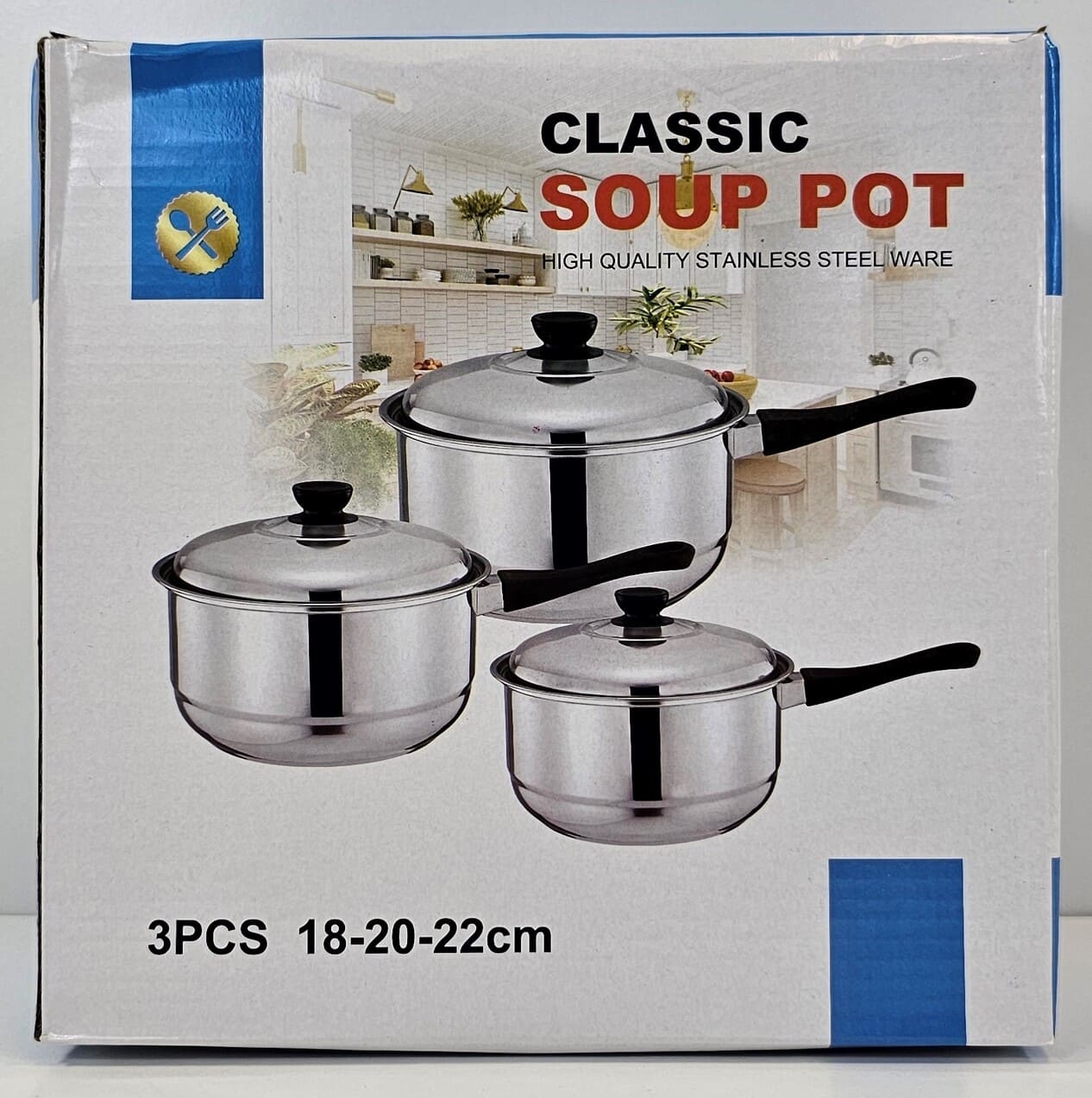 pr5 (1) (1) YW08-11 - 3PC Cooking Pots Set - 18 - 20 - 22 cm - Image 1
