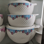 YW04-05 - HCA-001-3# 3pcs pot set . blue color - Ceramic Soup Pots -