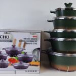 Brand New Die-Cast Granite Marble Cookware Set - Aluminium Utensil Precise Cookware Set wholesale Discounted Price - 10 PCS Cooking Set - Top Quality Cookware