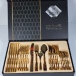 High Quality Gold Polished 24 PCS Cutlery Set Stainless Stell - Gift Box Set - CH-001
