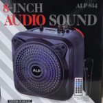 ALP-814 8" Audio Sound Top Quality Bluetooth Wireless Compact Speaker TF/FM/USB/AUX (Wireless, Rechargeable, Bluetooth) Mic and Remote