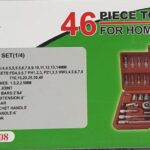 46 Pieces Socket Ratchet Wrench Set 1/4" Drive Car Repairing Tool Kits, with Bit Socket Set Metric and Extension Bar for Auto Repairing and Household, with Storage Case