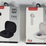 Wireless T12 Bluetooth Ver 5.0 Stereo Sound LED Display - Headphone / Earphone / Earbud with Build-In Mic