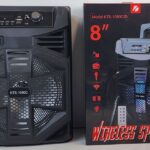 KTS-1090C Super Bass 8 inch Karaoke Wireless Bluetooth Speaker with Mic - Portable Bluetooth Wirelss Speaker FM/TF/USB Rechargeable