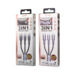 REMAX RC-070TH 1.2m 2A 3 In 1 USB To 8 Pin & USB-C / Type-C & Micro USB Charging Cable(Silver)