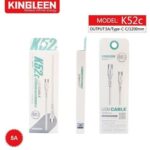 Kingleen K52C 5 AMP TypeC to Type-C 25W Fast Charging Data / Charging Cable 1.2 Meter