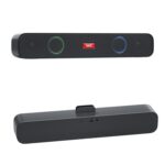 HA05 Dual Speaker Diaphragm Bluetooth Speaker with Phone Frame Function(Dazzling Black) Wireless Speaker with FM Radio