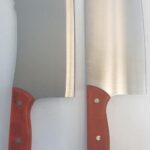 Chef Commercial / Home Use 2 Pieces Knife - Cleavers Set - Stainless Steel with Wooden Handle Chef Cleave
