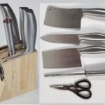 YG-668-1 - 5 Pcs Stainless Steel Kitchenware / Tableware Knives / Slicer Set with Stand - Steel Handle -