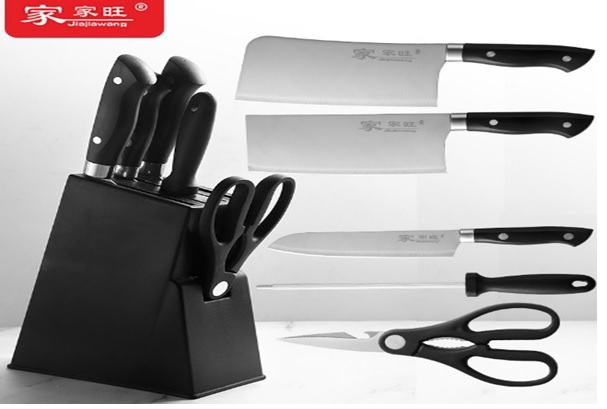 XVV3LgewZ7NivbE1ZmA1y80lCoSB6eyfkgMQizBr YG-668 - 5 Pcs Stainless Steel Kitchenware / Tableware Knives / Slicer Set with Stand - Black Handle - Image 1
