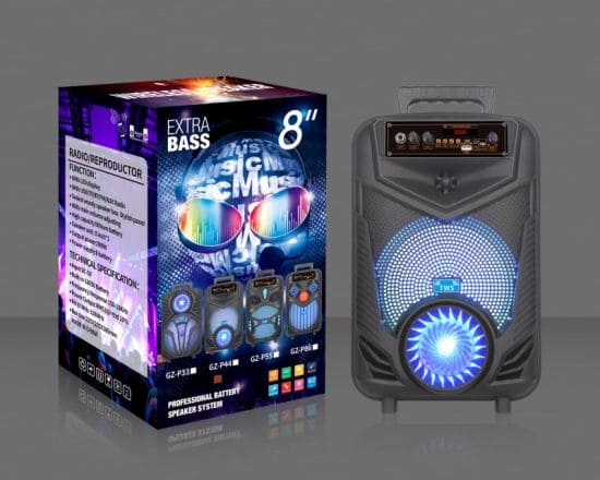 quewU40J4d3CG9EHzQ5OjiB9SV66LqVfThtuga5I (1) Tws Gz-P44 Wireless Bluetooth Portable Hifi Speaker With Microphone and Remote / Super Bass Subwoofer / Led Light / Fm Radio - Image 1