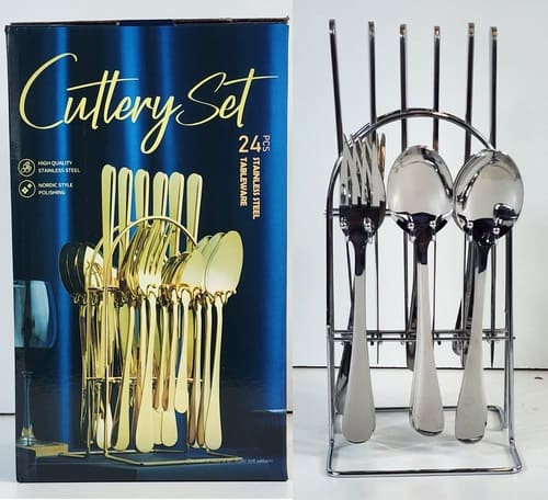 rXvOWiT9W7IPXbTPKDUeRU2TNMaRfUkUe6HEfnM7 (1) Kitchen Stainless Steel Cutlery 24 PCS set SILVER STAINLES STEEL TABALEWARE - Image 1